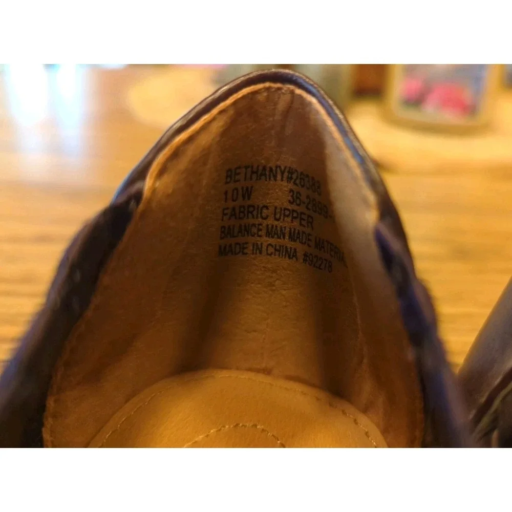 Comfortview Bethany Shoes Women 10 Wide Loafer Slip on Flat Woven Stretch Spring